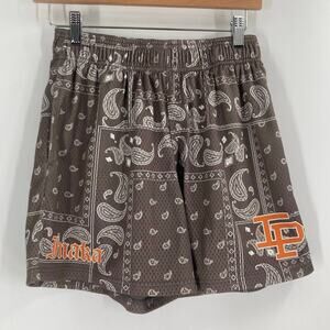 Inaka Power Bandana Paisley Gray Mesh Shorts Medium Lined Athletic Streetwear